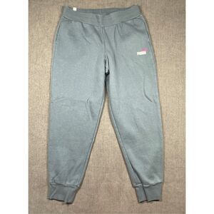Puma Sweatpants Joggers Women L Green Logo Lounge Athleisure Track Pants Casual